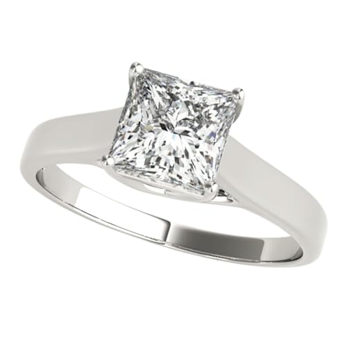 JTC LTD IGI Zertifizierter Verlobungsring mit Labordiamant | Princess-Cut 4-Krappenfassung mit Breiter Ringschiene | 18K Weißgold/Ring | 0.20Kt Größe 49 JTC LTD IGI Zertifizierter Verlobungsring mit Labordiamant | Princess-Cut 4-Krappenfassung mit Breiter Ringschiene | 18K Weißgold/Ring | 0.20Kt Größe 49 von JTC LTD