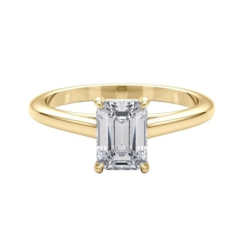 JTC LTD Smaragdschliff Labordiamant Verlobungsring IGI Zertifiziert D Farbe VS Reinheit Klassischer Solitärring 4 Krappen 9K Gelbgold Ring | 0.50Kt Größe 54 JTC LTD Smaragdschliff Labordiamant Verlobungsring IGI Zertifiziert D Farbe VS Reinheit Klassischer Solitärring 4 Krappen 9K Gelbgold Ring | 0.50Kt Größe 54 von JTC LTD