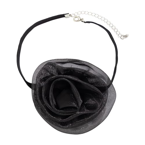 JTQYFI 3D Rosen Anhänger Halskette Vielseitige Florale Schlüsselbeinkette Modischer Künstlicher Blumen Halsband Rosen Accessoire Einzigartiger Modeschmuck von JTQYFI