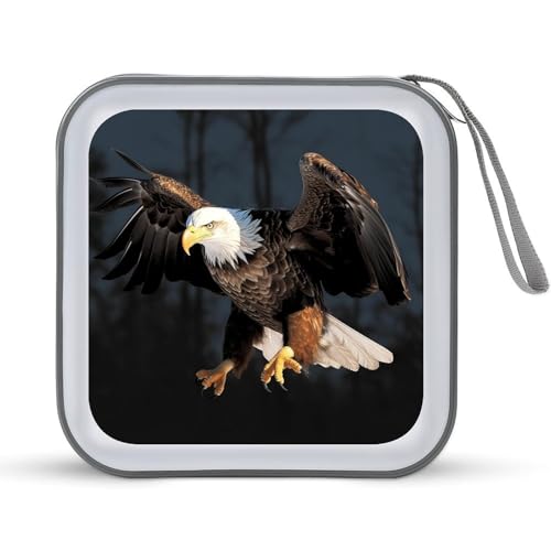 JTREHY CD-Hülle mit 40 Blatt Fassungsvermögen, Weißkopfseeadler, bedruckt, tragbar, Reißverschluss, CD-DVD-Hülle, große Kapazität, CD-Brieftasche für Auto, Zuhause, Büro, Spiele, Disc, Audio-Musik, JTREHY CD-Hülle mit 40 Blatt Fassungsvermögen, Weißkopfseeadler, bedruckt, tragbar, Reißverschluss, CD-DVD-Hülle, große Kapazität, CD-Brieftasche für Auto, Zuhause, Büro, Spiele, Disc, Audio-Musik, von JTREHY