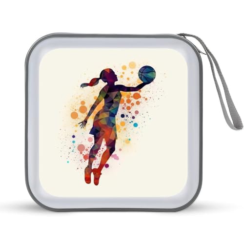 JTREHY CD-Hülle mit 40 Blatt Kapazität, Basketball-Muster, bedruckt, tragbar, Reißverschluss, CD-DVD-Hülle, große Kapazität, CD-Brieftasche für Auto, Zuhause, Büro, Spiele, Disc, Audio-Musik, JTREHY CD-Hülle mit 40 Blatt Kapazität, Basketball-Muster, bedruckt, tragbar, Reißverschluss, CD-DVD-Hülle, große Kapazität, CD-Brieftasche für Auto, Zuhause, Büro, Spiele, Disc, Audio-Musik, von JTREHY