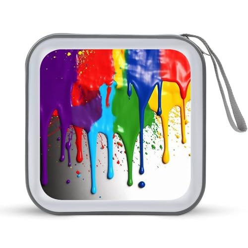 JTREHY CD-Hülle mit 40 Blatt Kapazität, Farbspritzer, Hintergrund, bedruckt, tragbar, Reißverschluss, CD-DVD-Hülle, Halter, große Kapazität, CD-Brieftasche für Auto, Zuhause, Büro, Spiele, Disc, JTREHY CD-Hülle mit 40 Blatt Kapazität, Farbspritzer, Hintergrund, bedruckt, tragbar, Reißverschluss, CD-DVD-Hülle, Halter, große Kapazität, CD-Brieftasche für Auto, Zuhause, Büro, Spiele, Disc, von JTREHY