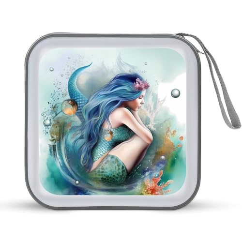 JTREHY CD-Hülle mit 40 Blatt Kapazität, Meerjungfrau-Druck, tragbar, Reißverschluss, CD-DVD-Hülle, Halter, große Kapazität, CD-Brieftasche für Auto, Zuhause, Büro, Spiele, Disc, Audio-Musik, JTREHY CD-Hülle mit 40 Blatt Kapazität, Meerjungfrau-Druck, tragbar, Reißverschluss, CD-DVD-Hülle, Halter, große Kapazität, CD-Brieftasche für Auto, Zuhause, Büro, Spiele, Disc, Audio-Musik, von JTREHY