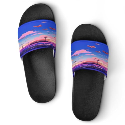 JTREWBV Sommerhausschuhe für Damen und Herren, Flugzeug fliegen im Himmel Druck PVC Home Slippers Duschschuhe Bad-Sandalen, rutschfest, leicht zu reinigen, Schwarzer Stil, 11.5 UK Men/ 10 UK Women JTREWBV Sommerhausschuhe für Damen und Herren, Flugzeug fliegen im Himmel Druck PVC Home Slippers Duschschuhe Bad-Sandalen, rutschfest, leicht zu reinigen, Schwarzer Stil, 11.5 UK Men/ 10 UK Women von JTREWBV