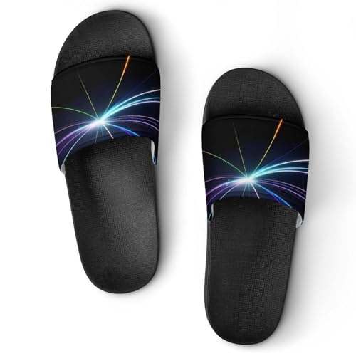 JTREWBV Sommerhausschuhe für Damen und Herren, Laser-Lichtdruck, PVC, Hausschuhe, Duschschuhe, Bad-Sandalen, rutschfest, leicht zu reinigen, Schwarzer Stil, 11.5 UK Men/ 5 UK Women Wide JTREWBV Sommerhausschuhe für Damen und Herren, Laser-Lichtdruck, PVC, Hausschuhe, Duschschuhe, Bad-Sandalen, rutschfest, leicht zu reinigen, Schwarzer Stil, 11.5 UK Men/ 5 UK Women Wide von JTREWBV