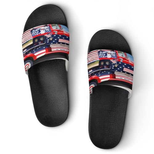 JTREWBV Sommerhausschuhe für Damen und Herren, patriotischer LKW-Druck, PVC, Hausschuhe, Duschschuhe, Bad-Sandalen, rutschfest, leicht zu reinigen, Schwarzer Stil, 11.5 UK Men/ 11 UK Women Wide JTREWBV Sommerhausschuhe für Damen und Herren, patriotischer LKW-Druck, PVC, Hausschuhe, Duschschuhe, Bad-Sandalen, rutschfest, leicht zu reinigen, Schwarzer Stil, 11.5 UK Men/ 11 UK Women Wide von JTREWBV