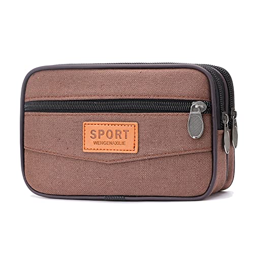 JUCHRZEY Herren Outdoor-Sport-Hüfttasche, modisches Segeltuch, schlanke Geldbörse mit Mehreren Taschen, Münzfach, Münztasche, Tasche for Münzen von JUCHRZEY