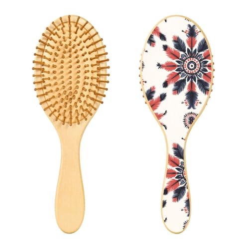 JUMBEAR Haarbürste mit Indianer-Tapisserie-Muster, massierende Kopfhaut, Bambus-Paddel-Haarbürste für alle Frisuren, reduziert Verfilzungen und Haarbruch, fördert das Haarwachstum JUMBEAR Haarbürste mit Indianer-Tapisserie-Muster, massierende Kopfhaut, Bambus-Paddel-Haarbürste für alle Frisuren, reduziert Verfilzungen und Haarbruch, fördert das Haarwachstum von JUMBEAR