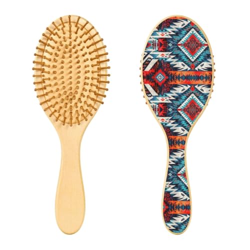 JUMBEAR Haarbürste mit Indianer-Tapisserie-Muster, massierende Kopfhaut, Bambus-Paddel-Haarbürste für alle Frisuren, reduziert Verfilzungen und Haarbruch, fördert das Haarwachstum JUMBEAR Haarbürste mit Indianer-Tapisserie-Muster, massierende Kopfhaut, Bambus-Paddel-Haarbürste für alle Frisuren, reduziert Verfilzungen und Haarbruch, fördert das Haarwachstum von JUMBEAR