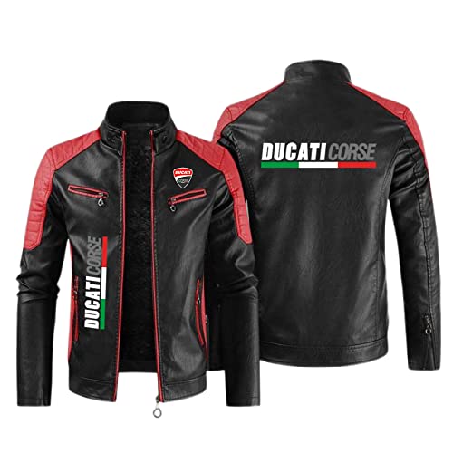 Motorrad Jacken Herren DU.CA.Ti, Herren Jacke übergangsjacke, Winddicht Warm Gefüttert Fliegerjacke Bomberjacke-Black 1||3XL von JUMBOZ