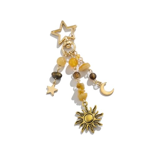 JUNNASALIKER Geometrischer Star Moon Schlüsselbund Für Trendige Frauen Und Mädchen Böhmische Stile Farbenfrohe Perlen Bag Charme Schmuckzubehör Accessoire JUNNASALIKER Geometrischer Star Moon Schlüsselbund Für Trendige Frauen Und Mädchen Böhmische Stile Farbenfrohe Perlen Bag Charme Schmuckzubehör Accessoire von JUNNASALIKER
