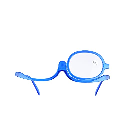 Blaue Vergrößerungs-Make-up-Brille, Augen-Make-up-Brille, einzelne Linse, rotierende Make-up-Brille, unverzichtbares Make-up-Werkzeug für Damen (Blau #5) von JUOPZKENN