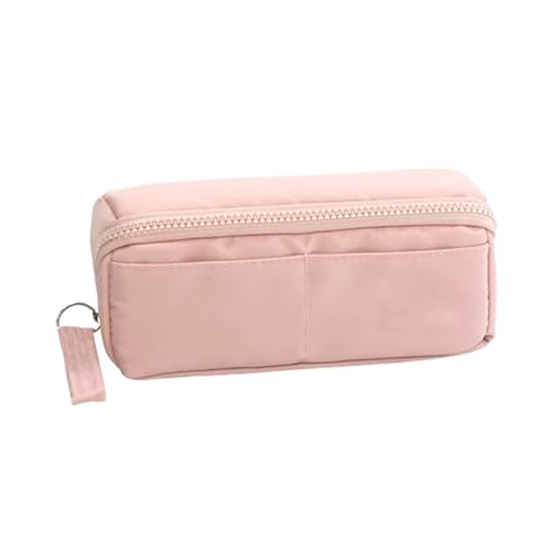 Federmäppchen Junge Mäppchen Schulmäppchen Federtasche 3 Fächer Federmappe Pencil Case Teenager Erwachsene Desktop-Speicher Für Studierende Fach Hohe Kapazität Tragbar (pink,210x80x95mm) von JUSHZ