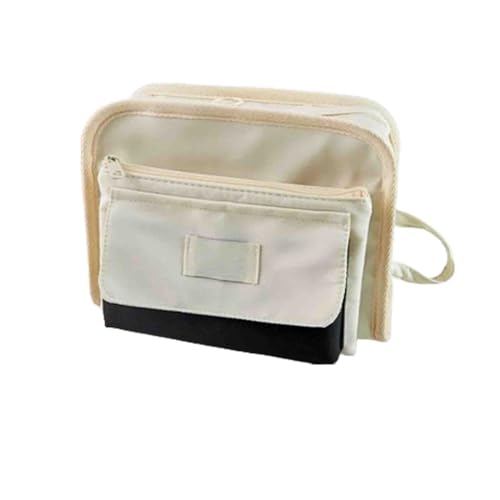 Federmäppchen Junge Mäppchen Schulmäppchen Federtasche 3 Fächer Federmappe Pencil Case Teenager Schwarz Groß Erwachsene Hohe Kapazität Aufbewahrung Von Schreibwaren Mit Griff (White,21.5x6.5x15.5cm) von JUSHZ