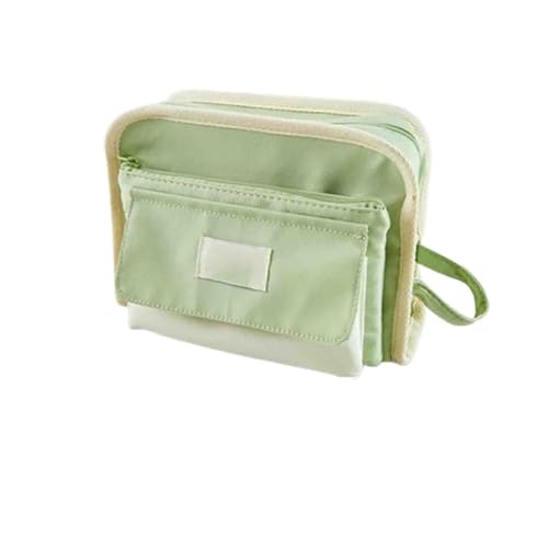 Federmäppchen Junge Mäppchen Schulmäppchen Federtasche 3 Fächer Federmappe Pencil Case Teenager Schwarz Groß Erwachsene Hohe Kapazität Aufbewahrung Von Schreibwaren Mit Griff (Green,21.5x6.5x15.5cm) von JUSHZ