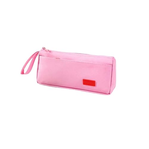 Federmäppchen Junge Mäppchen Schulmäppchen Federtasche Fächer Federmappe Pencil Case Teenager Klein Erwachsene Weiß Hohe Kapazität Doppelschichtige Leinwand Student (Pink,215x128mm) von JUSHZ