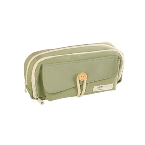 Federmäppchen Junge Mäppchen Schulmäppchen Federtasche Fächer Federmappe Pencil Case Teenager Mädchen Schwarz Groß Klein Erwachsene Weiß Student Hohe Kapazität Mehrschichtige (Green,23x8x12cm) von JUSHZ