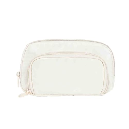 Federmäppchen Junge Mäppchen Schulmäppchen Federtasche Federmappe Pencil Case Erwachsene Doppelschicht Student Hohe Kapazität Mädchen (White,21x5x12cm) von JUSHZ