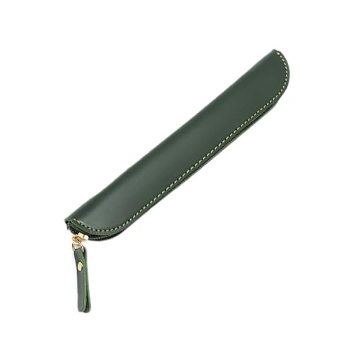 JUSHZ Federmäppchen Mäppchen Schulmäppchen Federtasche Federmappe Pencil Case Teenager Mädchen Schwarz Klein Wasserdicht Mäppchen Grundschüler Leder Reißverschluss (Green,19.5X 3x2cm) von JUSHZ