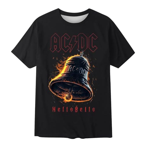 JUTOO 2024 Angebote, ACDC Hörner T-Shirts Für Herren Tshirt Tour Merch Tshirt (4XL, Black) von JUTOO