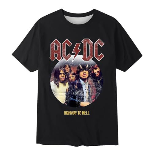 JUTOO Angebote, ACDC Tshirt Herren Rock Music Band Tshirt Tour 2024 Fanartikel Power Up Shirt T-Für Damen Tshirt Up T Shirts (3XL, Black) von JUTOO