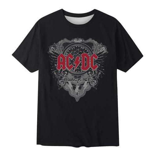 JUTOO Angebote, ACDC Tshirt Herren T Tshirt 2024 Fanartikel T-Shirts Für Damen T Shirt Blitzangebote (3XL, Black) von JUTOO