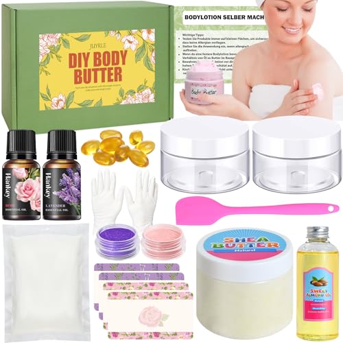 JUYRLE Bodylotion Selber Machen Set, Body Lotion Making Kit für Damen Herren, Feuchtigkeitsspendend Körperlotionen Shea Butter Lotion, Kreative Bastelset Erwachsene DIY Kosmetik Set als Geschenk JUYRLE Bodylotion Selber Machen Set, Body Lotion Making Kit für Damen Herren, Feuchtigkeitsspendend Körperlotionen Shea Butter Lotion, Kreative Bastelset Erwachsene DIY Kosmetik Set als Geschenk von JUYRLE