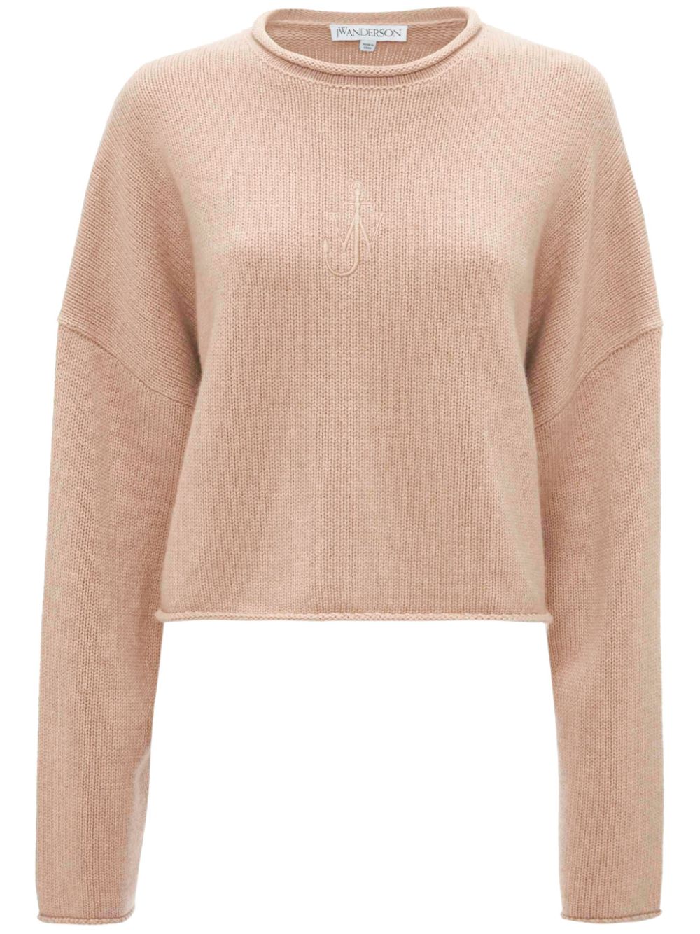 JW Anderson Cropped-Pullover mit Logo-Stickerei - Nude von JW Anderson