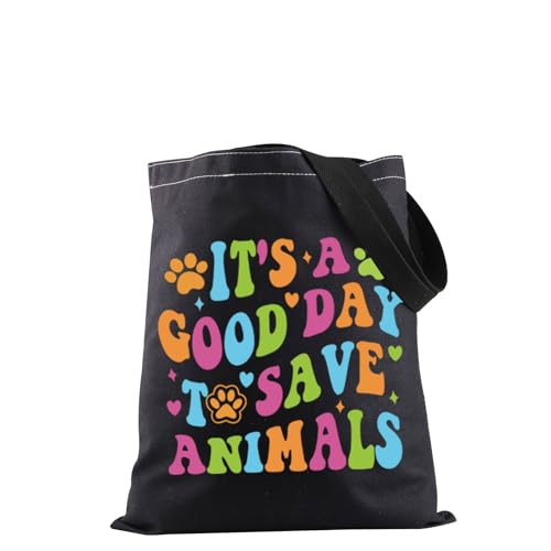 JXGZSO Einkaufstasche für Tierrettung, Aufschrift "It's A Good Day To Save Animal", Tierarzt, Tierarzt, Geschenk für Tierliebhaber, Tragetasche "Save Animals", Einheitsgröße von JXGZSO