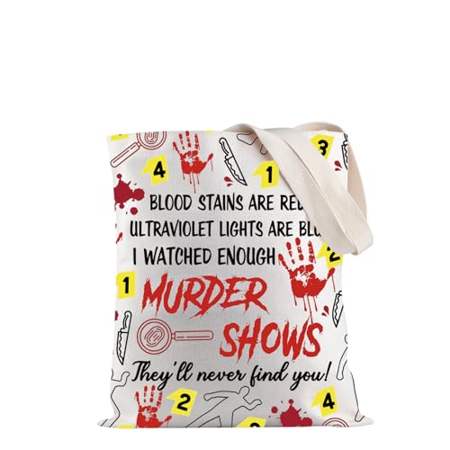 JXGZSO Einkaufstasche mit Aufschrift "Blood Stains Are Red", von TV-Show, inspiriert von TV-Show, True Crime, TV-Show, Fanartikel, Stains Are Red Tote, Einheitsgröße von JXGZSO