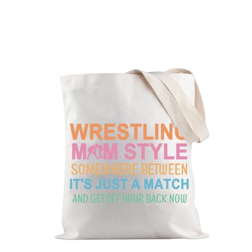 JXGZSO Einkaufstasche mit lustiger Wrestling-Matte, Wrestling-Mama-Stil, Tragetasche, Wrestling-Geschenk, Geschenk für Wrestling-Fans, Wrestling Mom Style T, Einheitsgröße von JXGZSO