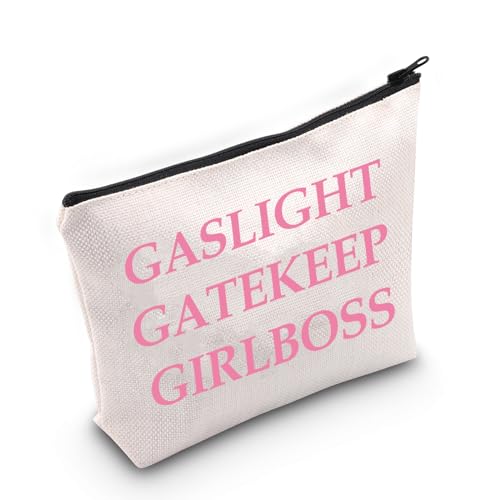 JXGZSO Feministische Make-up-Tasche, Gaslight, Gatekeep, Girlboss, Gasfeuerzeug, Geschenk, Arbeiter, Damen, Kosmetiktasche, Gaslight Gatekeep Girlboss von JXGZSO