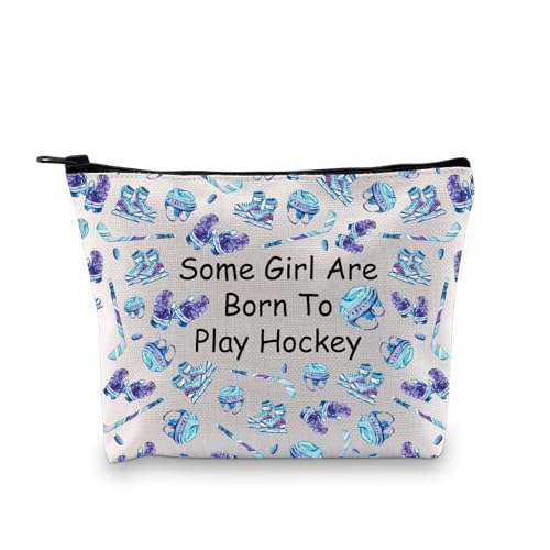 JXGZSO Kosmetiktasche für Eishockey-Liebhaber, Geschenk für Eishockey-Liebhaber, Geschenk für Hockeyspieler, Geschenk für Hockey-Mädchen, Some Lady Are Born To Play Hockey von JXGZSO