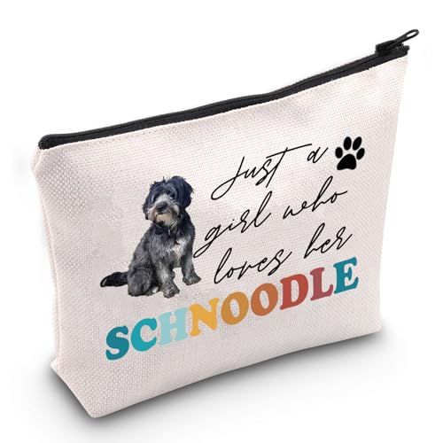 JXGZSO Kosmetiktasche mit Aufschrift "Just a Girl Who Loves Her Schnoodle", Geschenk für Schnoodel-Liebhaber, Loves Her Schnoodle Bag von JXGZSO