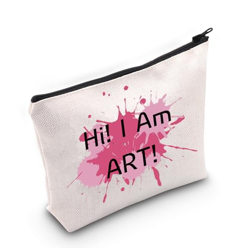 JXGZSO Kosmetiktasche mit Künstlermotiv "Hi I Am Art", Pinsel-Organizer, Tasche, Kunstliebhaber, Geschenk, Kunst-Make-up-Tasche mit Reißverschluss, Hi I Am Art von JXGZSO