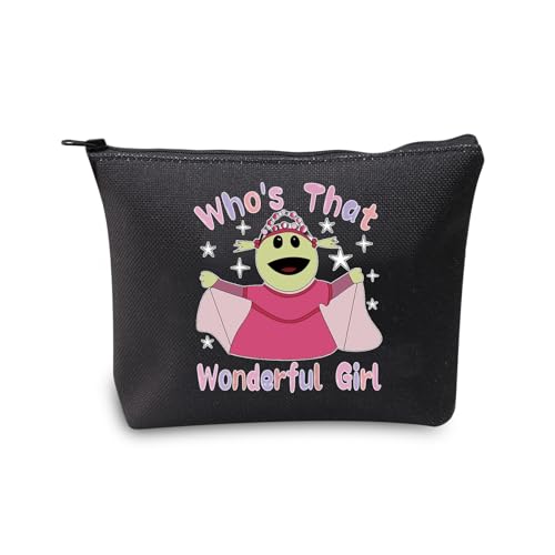 JXGZSO Kulturbeutel mit lustigem Cartoon-Motiv, Cartoon-Prinzen, Make-up-Tasche, Cartoon-TV-Show, Liebhaber, Geschenk, animierte Serie, Geschenk für Frauen, Who's That Wonderful Girl, Schwarz von JXGZSO