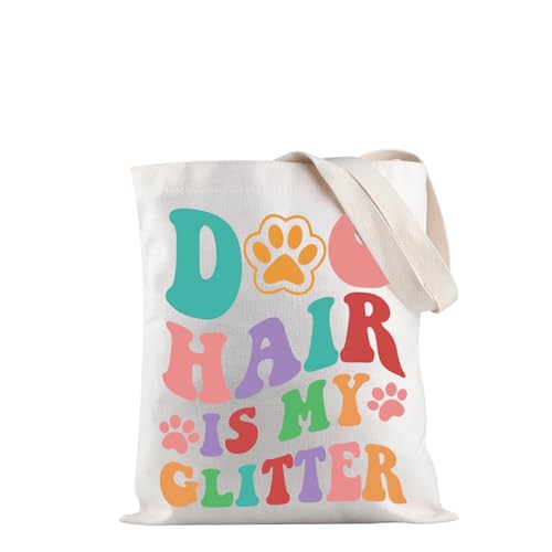 JXGZSO Lustige Schultertasche mit Pfotenmotiv "Dog Hair Is My Glitter Tote Bag Dog Mom Gift Dog Owner Gift Dog Lovers Gift Groomer Gift, My Glitter Tote, Einheitsgröße von JXGZSO