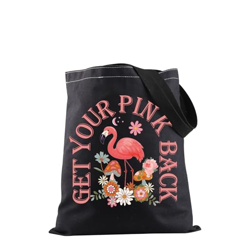 JXGZSO Lustige rosa Flamingo-Einkaufstasche, "Get Your Pink Back", Muttergeschenk, Geschenk für geistige Gesundheit, Flamingo-Liebhaber, Geschenk, Tragetasche mit rosa Rückseite, Einheitsgröße von JXGZSO