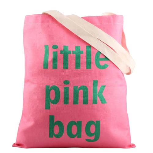 JXGZSO Lustige rosa und grüne Sorority Einkaufstasche, kleine rosa Tragetasche, Sorority Sister Geschenk, Kleine rosa Tragetasche, Einheitsgröße von JXGZSO