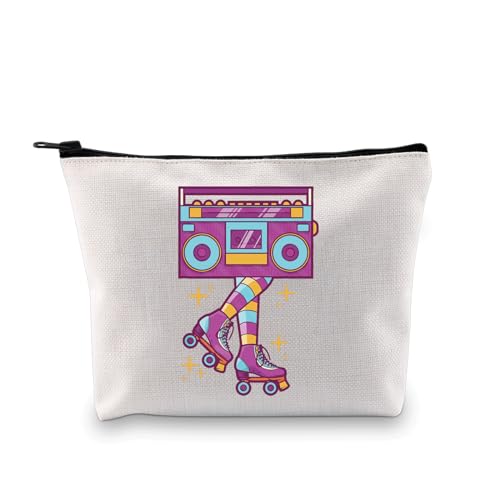 JXGZSO Make-up-Tasche mit Retro-Liebhaber-Motiv, für Musik-Kassetten, Nostalgie-Geschenk für Frauen, Kulturbeutel mit Radiodruck von JXGZSO