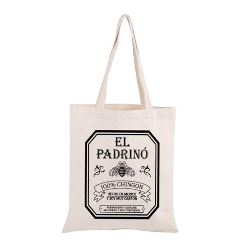 JXGZSO Tequila Liebhaber Geschenk El Padrino Tragetasche Spanische Umhängetasche Tequila Party Geschenk Patron Tequila Geschenk, Spanische Tragetasche, Large von JXGZSO