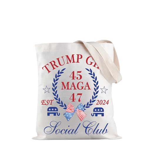 JXGZSO Voting 2024 Umhängetasche Trump Girl Est 2024 Social Club Tote Bag Trump 2024 Supporters Geschenk Trump Wahl Merch, Trump G-irl Tote, Einheitsgröße von JXGZSO