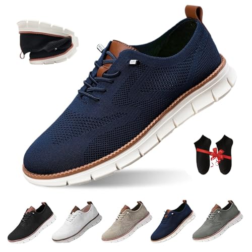 Wearbreeze-Schuhe for Herren, äußerst bequeme Bootsschuhe for Hineinschlüpfen mit Fußgewölbeunterstützung, Herren-Mesh-Kleid-Turnschuhe, Oxfords, Business-Walking-Schuhe for Hineinschlüpfen mit Fußgew von JXOPY