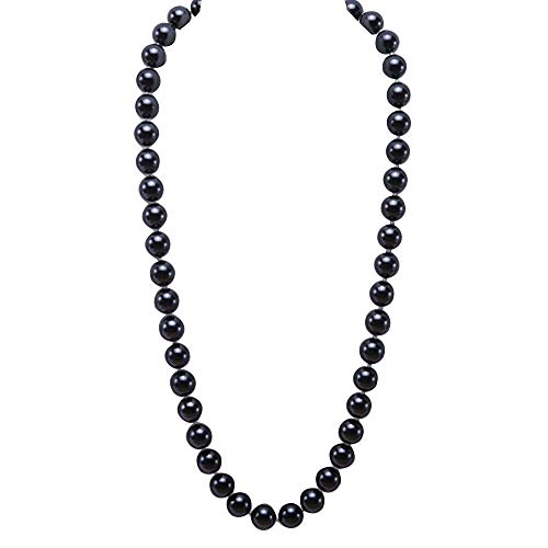 JYX Perlenkette Echte 12 mm Schwarz Südsee Muschel Perlen Halskette für Damen 70 cm von JYX Pearl