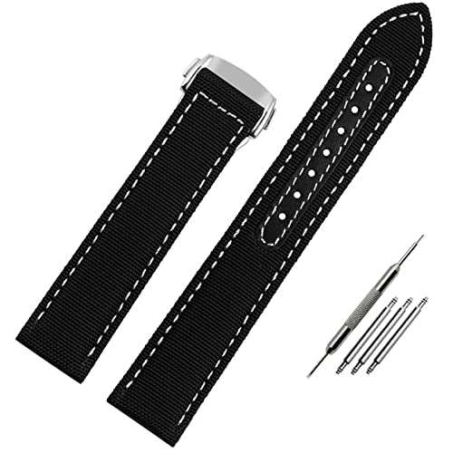 JZFOACHR 19 mm 20 mm gewebter Leinwand Watchgurt für Seamaster 300 AT150 Fabric Leder Nylon Aqua Terra 150 Blue Black Watchband JZFOACHR 19 mm 20 mm gewebter Leinwand Watchgurt für Seamaster 300 AT150 Fabric Leder Nylon Aqua Terra 150 Blue Black Watchband von JZFOACHR