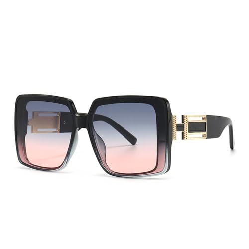 JZWCHQ Luxus-Sonnenbrille für Damen und Herren, modisch, Vintage-Stil, großer Rahmen, Reiseschattierungen, UV400, Schwarz, Grau, Rosa, Einheitsgröße JZWCHQ Luxus-Sonnenbrille für Damen und Herren, modisch, Vintage-Stil, großer Rahmen, Reiseschattierungen, UV400, Schwarz, Grau, Rosa, Einheitsgröße von JZWCHQ