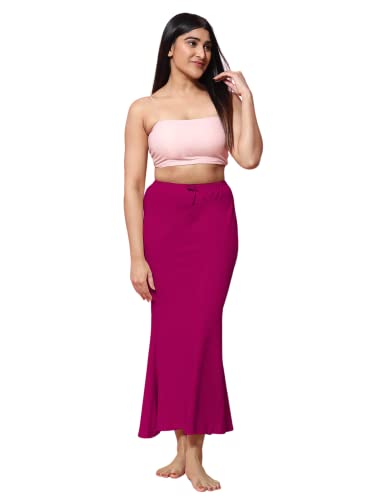 Jaanvi Damen-Saree aus natürlicher Baumwolle, Fischschnitt, Petticoat, Rock, bequem, Inrock, Unterrock (Seitenschlitz), Lipstick Pink, 36 von Jaanvi