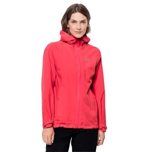 Jack Wolfskin Damen Pack & Go Shell W Jacke, Tulip Red, Small von Jack Wolfskin