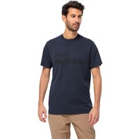 Jack Wolfskin Essential Logo T-Shirt Men T-Shirt aus Bio-Baumwolle Herren M blau night blue von Jack Wolfskin