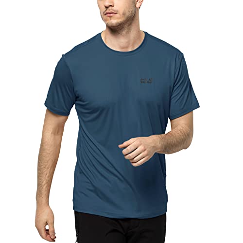 Jack Wolfskin Herren TECH T-Shirt, Blue Coral, XL von Jack Wolfskin